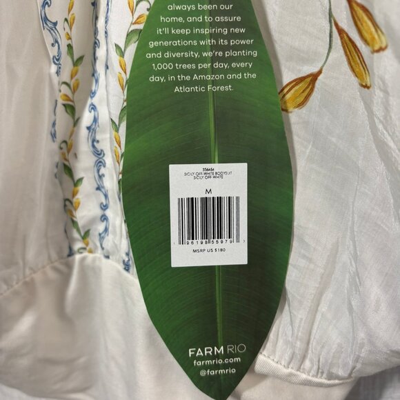 Farm Rio Sicily Dolman Sleeve Bodysuit, NWT, Medium - Picture 6 of 15